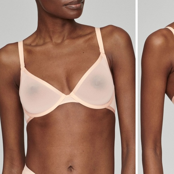 Cuup Mesh Plunge Bra in Blush - Picture 2 of 10